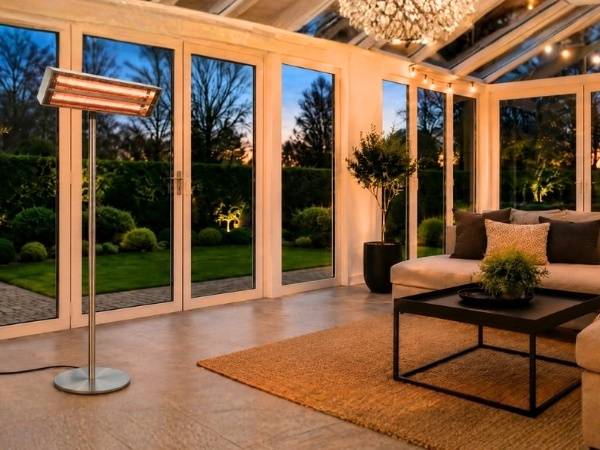 WDH Stand-Heizstrahler WDH-240GT - 2.4000 W - Outdoor & Indoor - Terrassenstrahler, Balkonheizer, Heizpilz