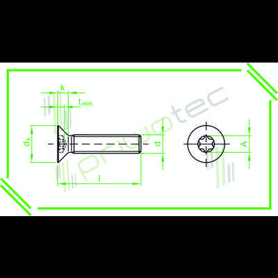 ISO14581 M5x10 Senkkopfschraube mit Innensechsrund Material: A2 - blank (100 Stk.)-0