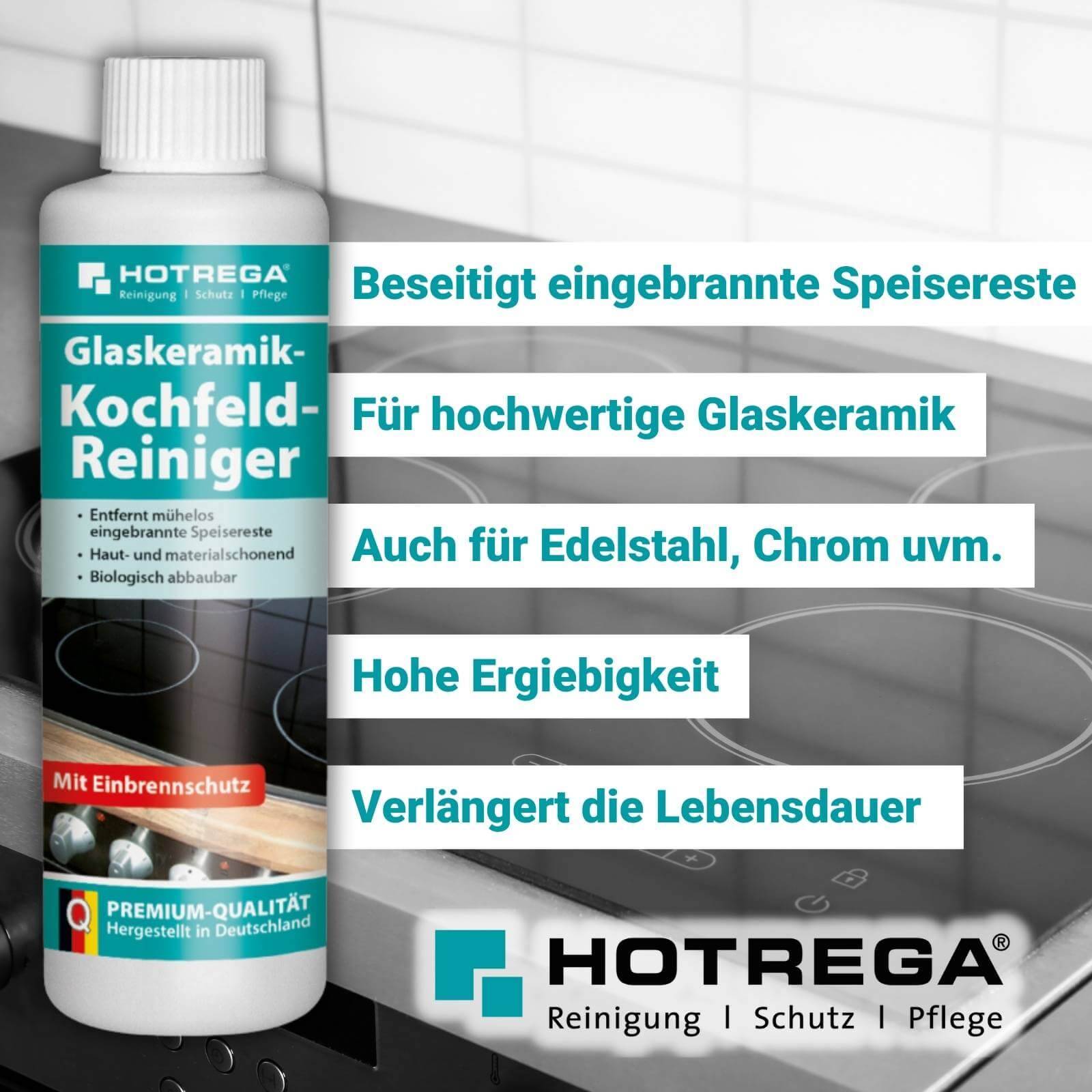 HOTREGA Glaskeramik Kochfeld Reiniger 250ml Set - Menge:2-3