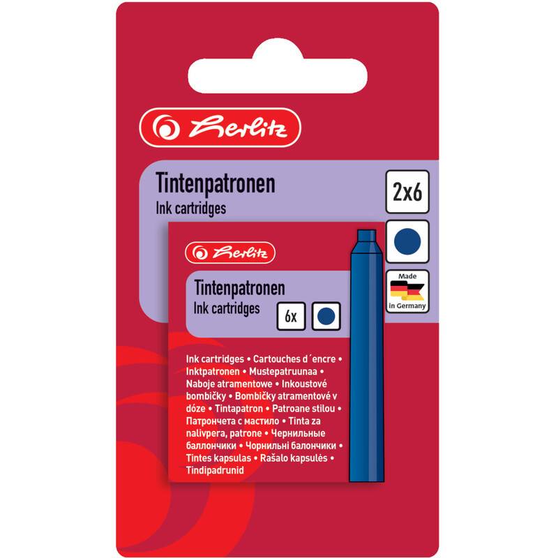 herlitz Standard-Tintenpatronen, königsblau, Blisterkarte-0