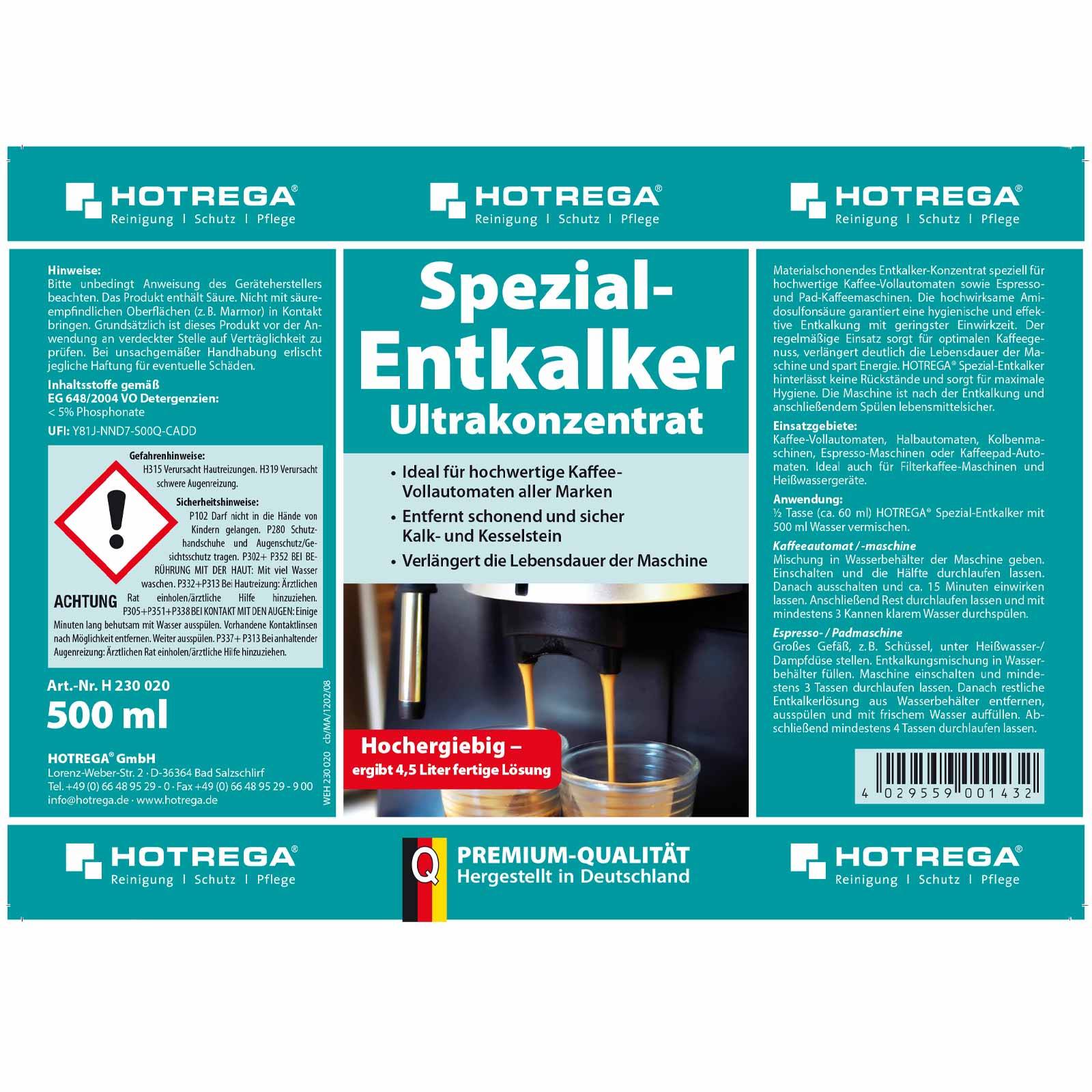 HOTREGA Spezial Entkalker Ultrakonzentrat 500 ml-2