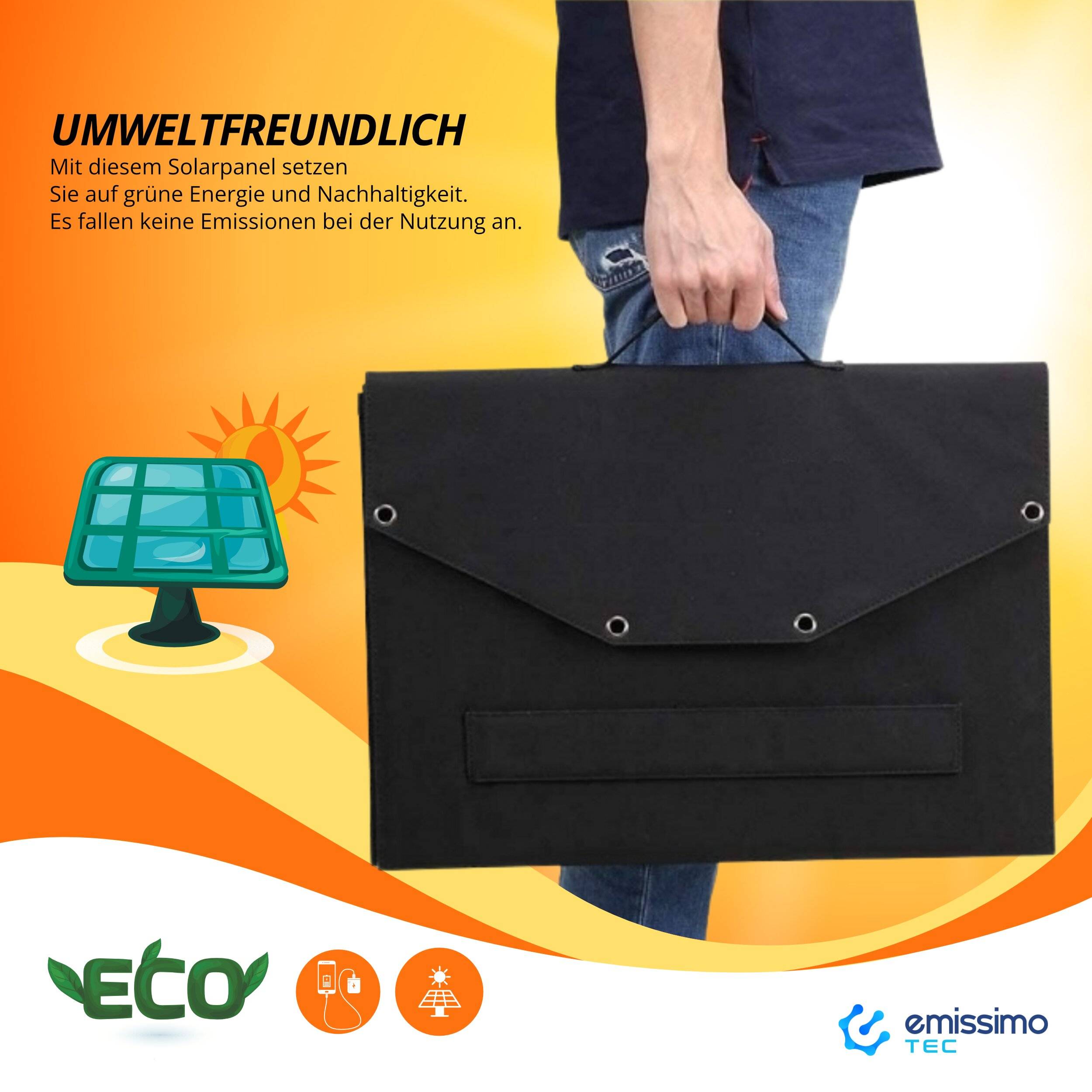Faltbares Solarpanel 80W - Monokristalline Powerstation mit USB - Hocheffizient & tragbar-5