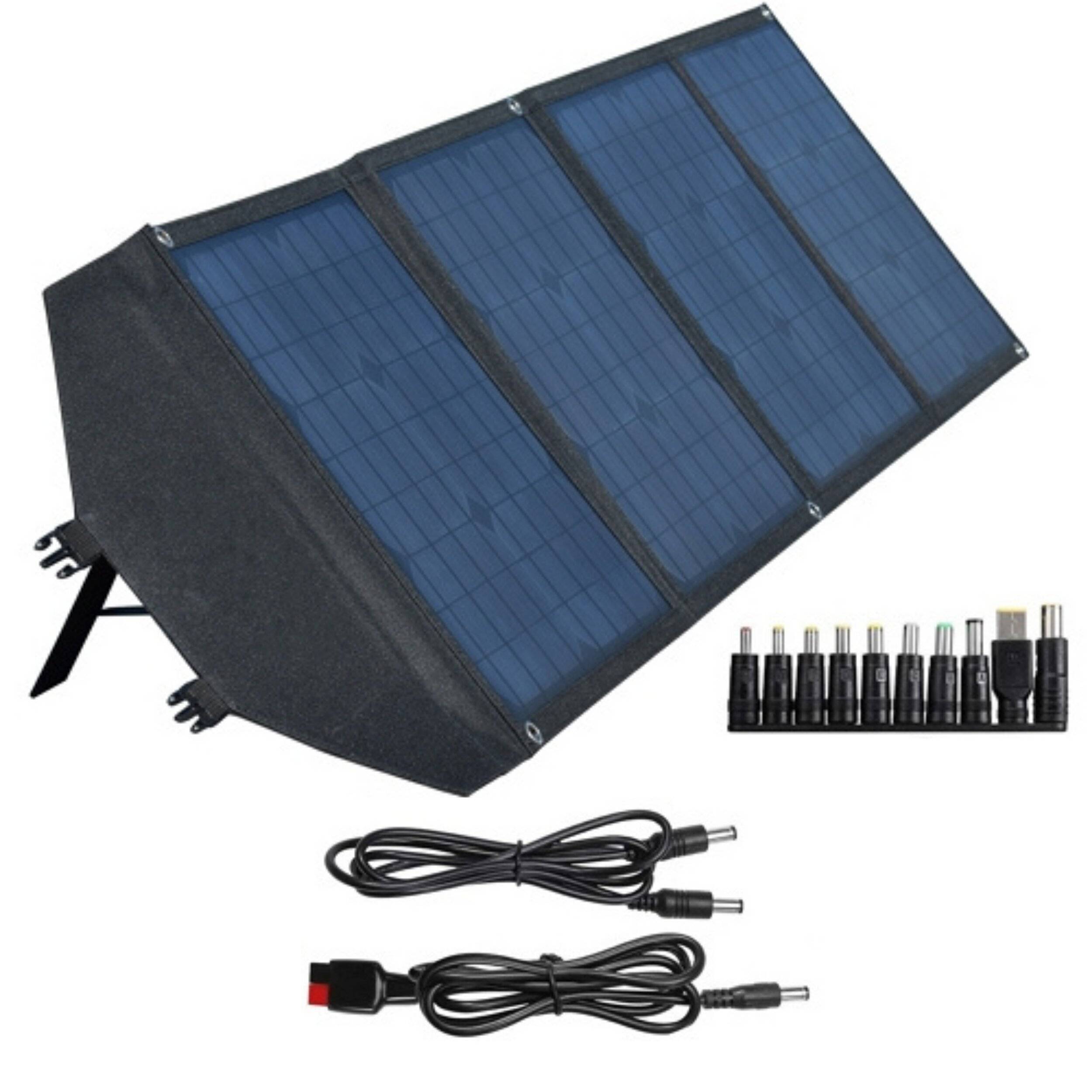 Faltbares Solarpanel 80W - Monokristalline Powerstation mit USB - Hocheffizient & tragbar-0