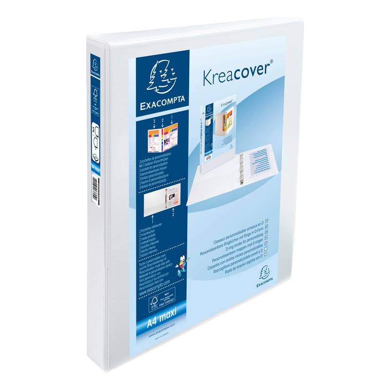 Präsentationsringbuch Kreacover A4 30mm 2 Ringe weiß-0