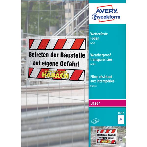 Laserfolie 210x297mm wetterfest 100 St./Pack. - Artikel: 157016601
