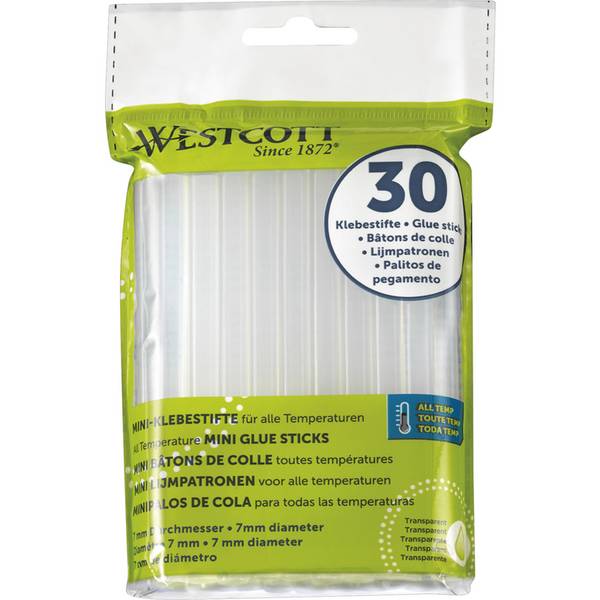 WESTCOTT - Heißklebesticks mini transparent 30 St.