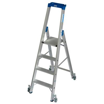 Krause  124616 Aluminium Stufen-Stehleiter fahrbar Arbeitshöhe (max.): 2.95 m Silber DIN EN 131 8.7 kg