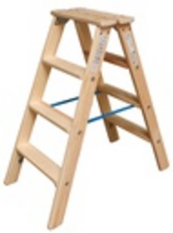 STABILO Doppelleiter Holz 2x4 Stu.