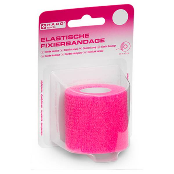 HARO Elastische Fixierbandage, 50 mm x 4,5 m, pink