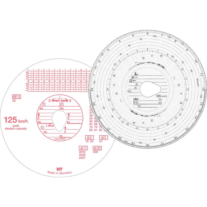 Tachoscheibe 125km/h Kombi 100 St./Pack. - Artikel: 114000300-0