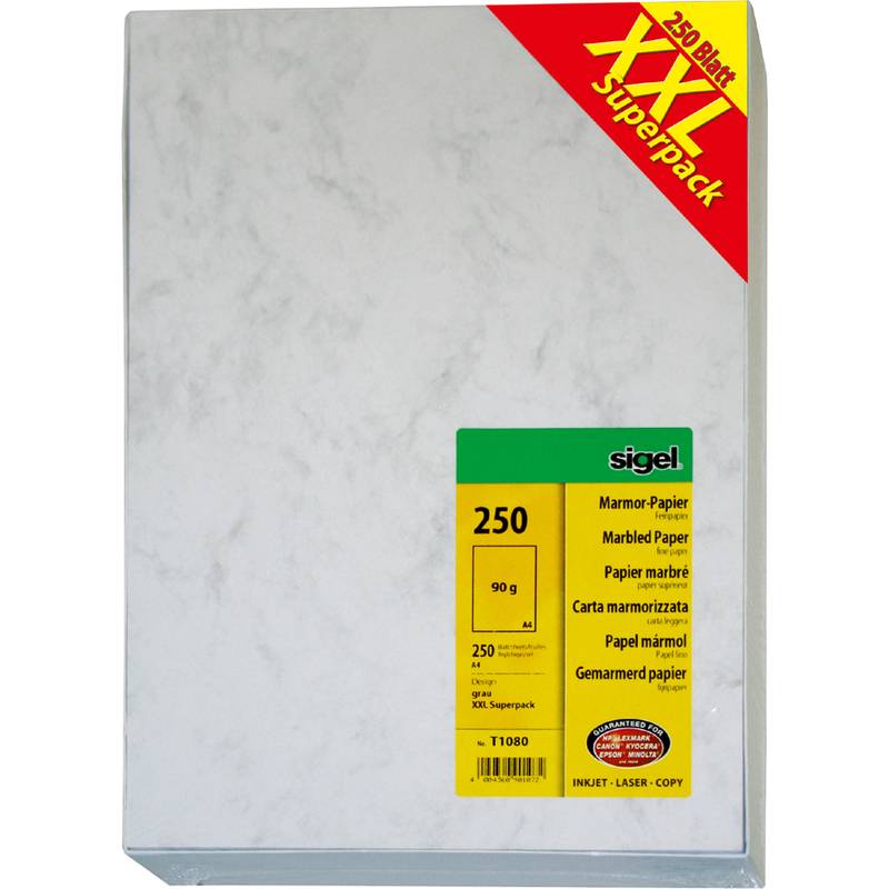 sigel Marmor-Papier "XXL Superpack", A4, 90 g/qm, Feinpapier-0