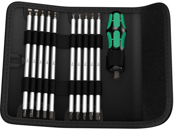 Wera 88/1 Werkstatt Wechselklingen-Set 11teilig Schlitz, Kreuzschlitz Phillips, Kreuzschlitz Pozidriv, Innen-TORX, Innen-Sechskant