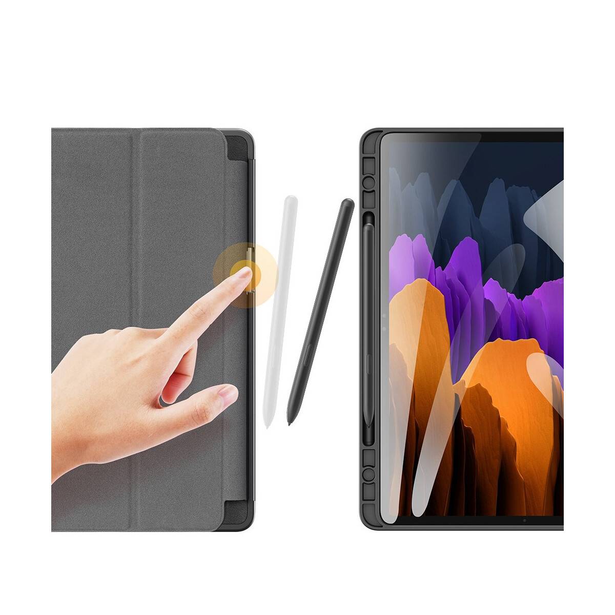Dux Ducis Buch Tasche mit Smart Sleep Standfunktion kompatibel mit SAMSUNG GALAXY TAB S8 ULTRA (SM-X900) Schwarz-2