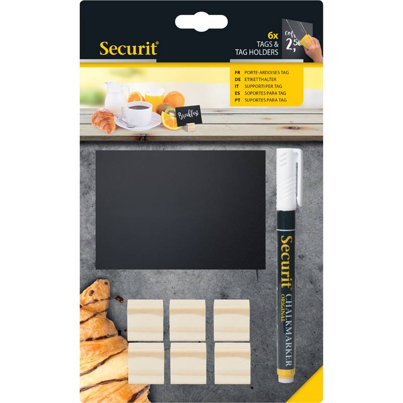 Securit Kreidetafelschilder + Halterung TEAK im Set-0