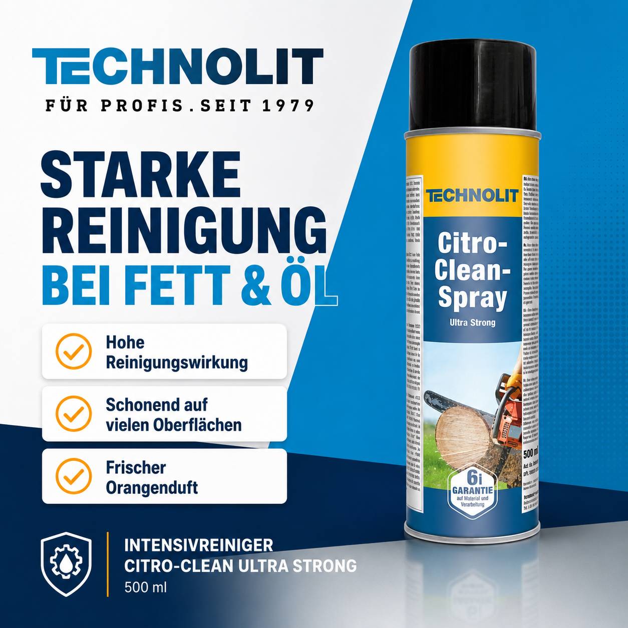 TECHNOLIT Citro-Clean-Spray Ultra-Strong 500 ml - Menge:5-1