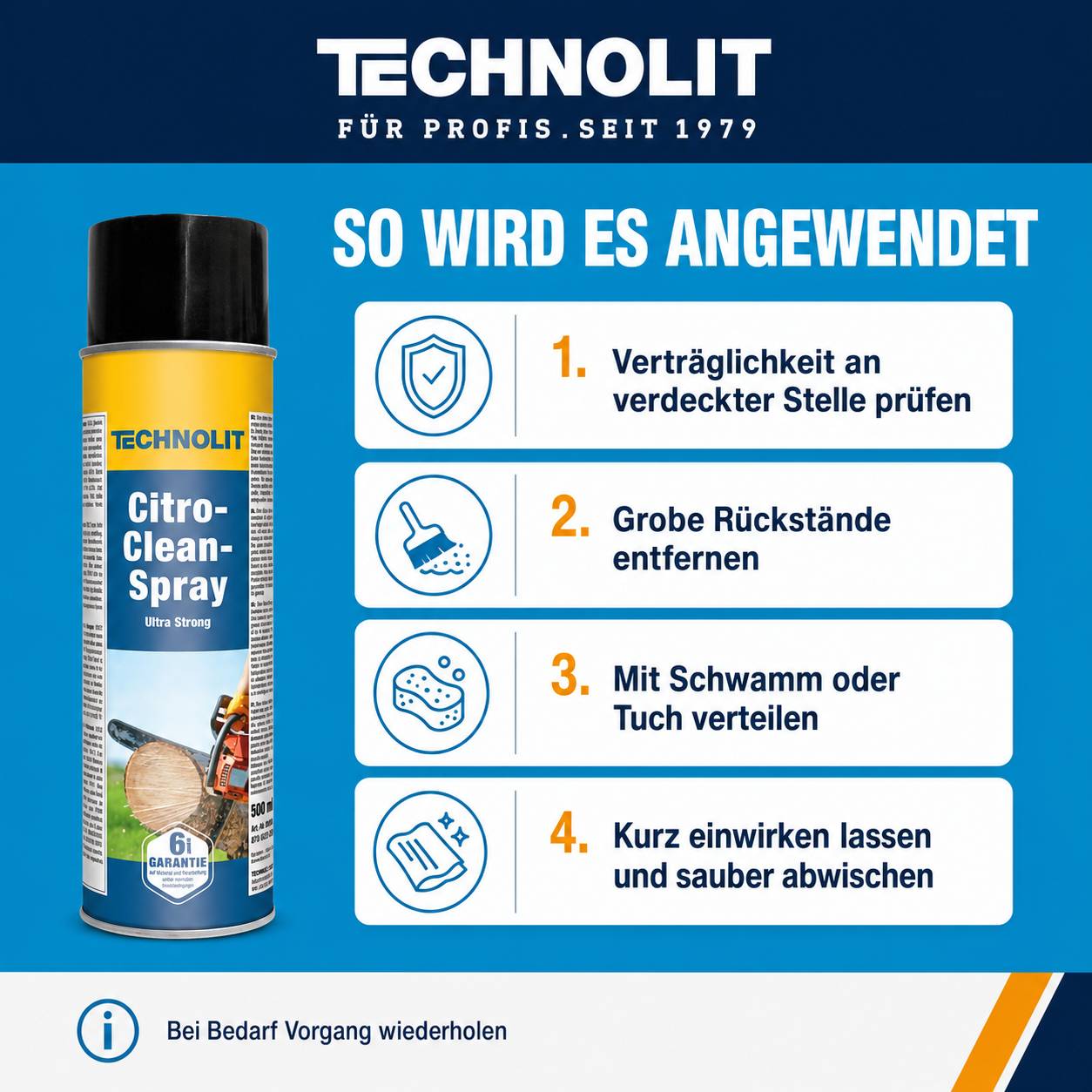 TECHNOLIT Citro-Clean-Spray Ultra-Strong 500 ml - Menge:5-4