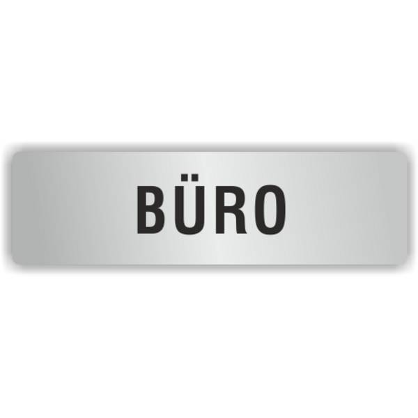 ELOXSIGN Türschild mit Piktogramm, BÜRO, Aluminium, silber eloxiert, 140 x 40 mm
