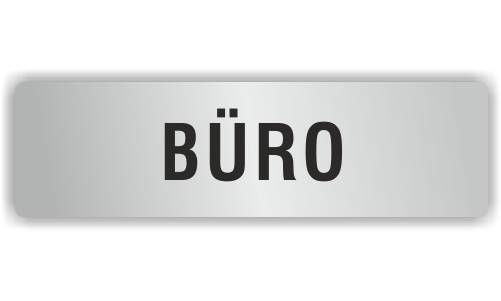 ELOXSIGN Türschild mit Piktogramm, BÜRO, Aluminium, silber eloxiert, 140 x 40 mm-1
