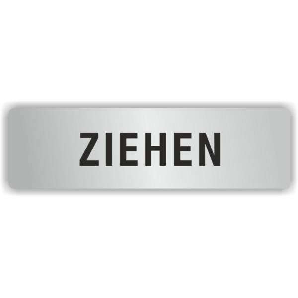 ELOXSIGN Türschild mit Piktogramm, ZIEHEN, Aluminium, silber eloxiert, 140 x 40 mm