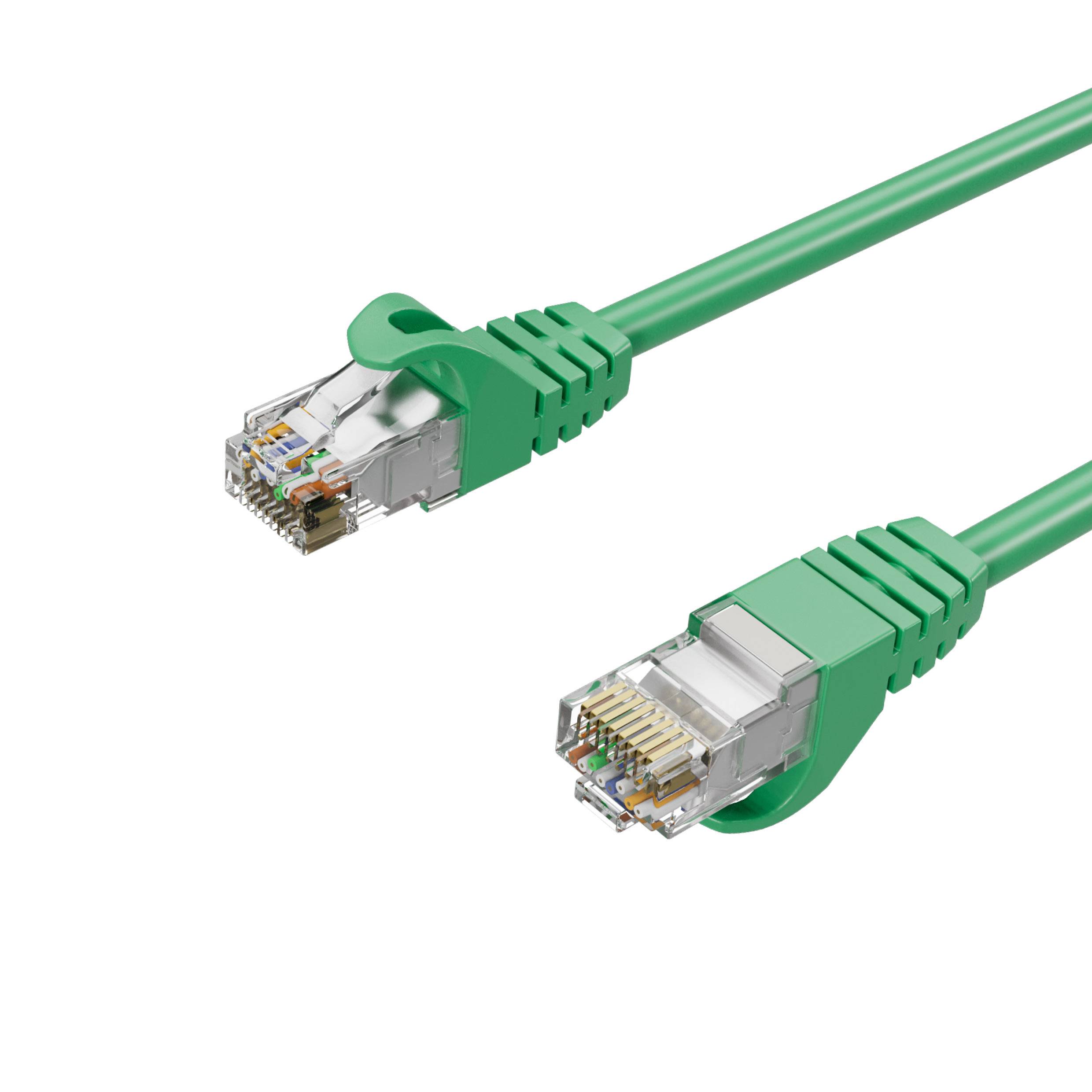 Netzwerkkabel RJ45 Patchkabel Ethernet LAN-Kabel U/UTP CAT 7 10 Gbit/s 10GBASE-T AWG26/7 8P8C Indoor 0,50m | Grün-0