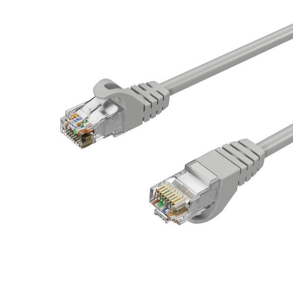 Netzwerkkabel RJ45 Patchkabel Ethernet LAN-Kabel U/UTP CAT 7 10 Gbit/s 10GBASE-T AWG26/7 8P8C Indoor 0,50m | Grau