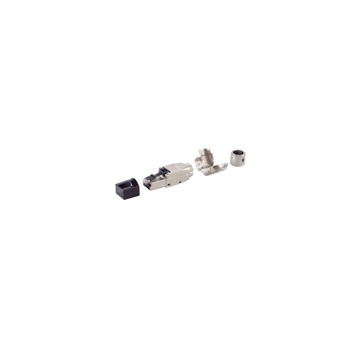 cat. 8.1 Tool-less RJ45 Stecker, werkzeuglos, Winkel, STP-0