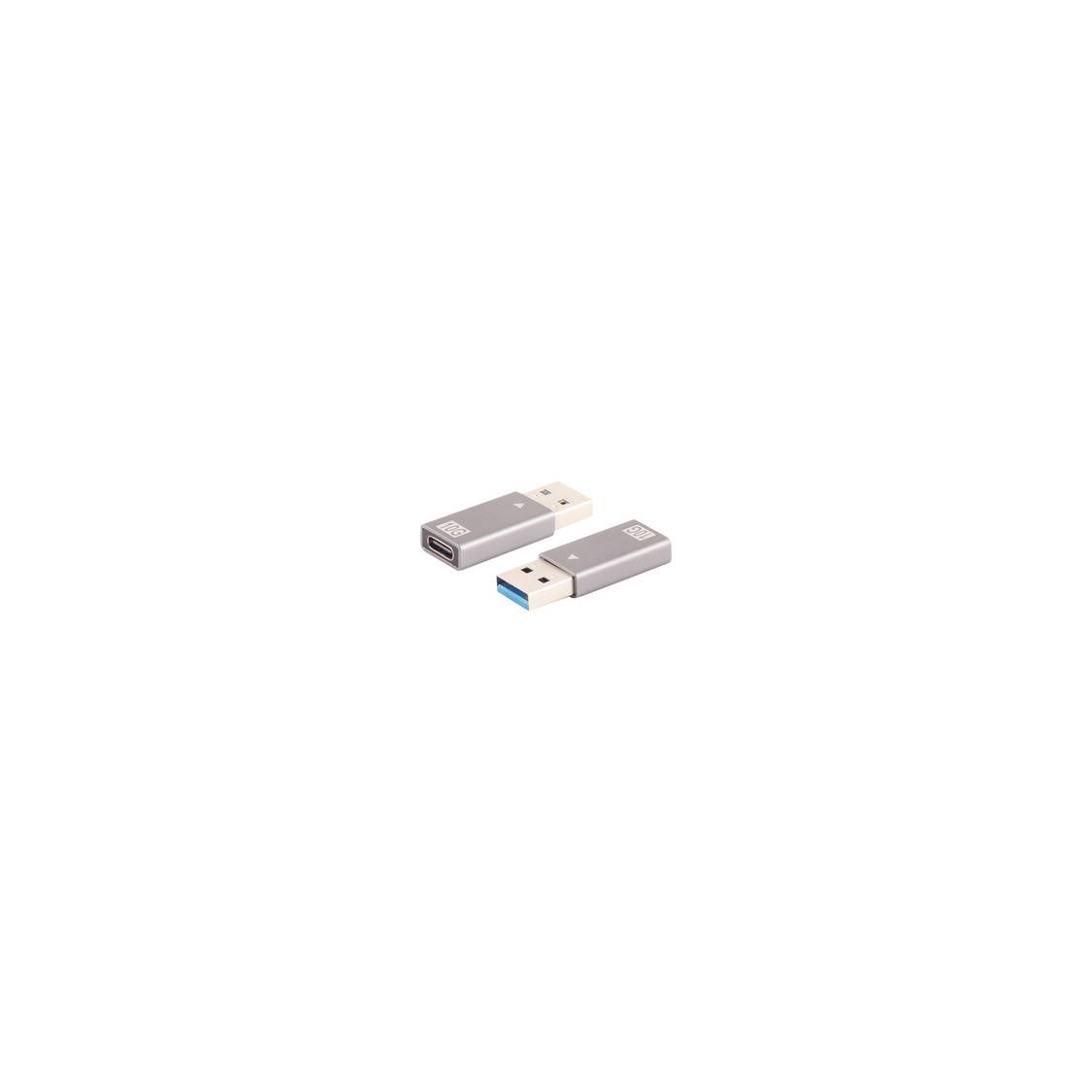 Adapter USB A Stecker auf USB C Buchse, 3.1, 10Gbps, Metallauführung-0