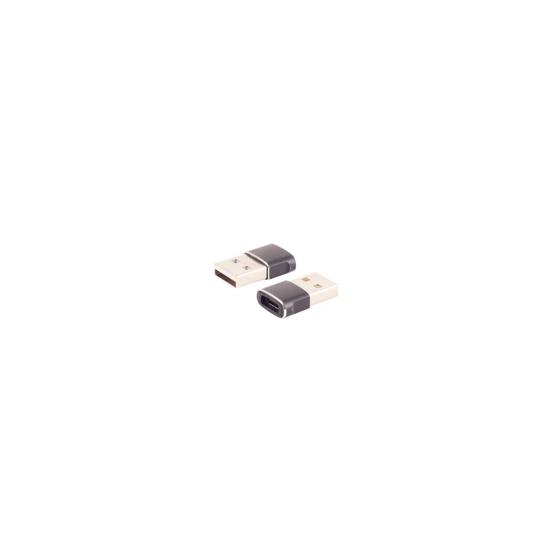 Adapter USB A Stecker auf USB C Buchse, 2.0, slim, Metallausführung-0