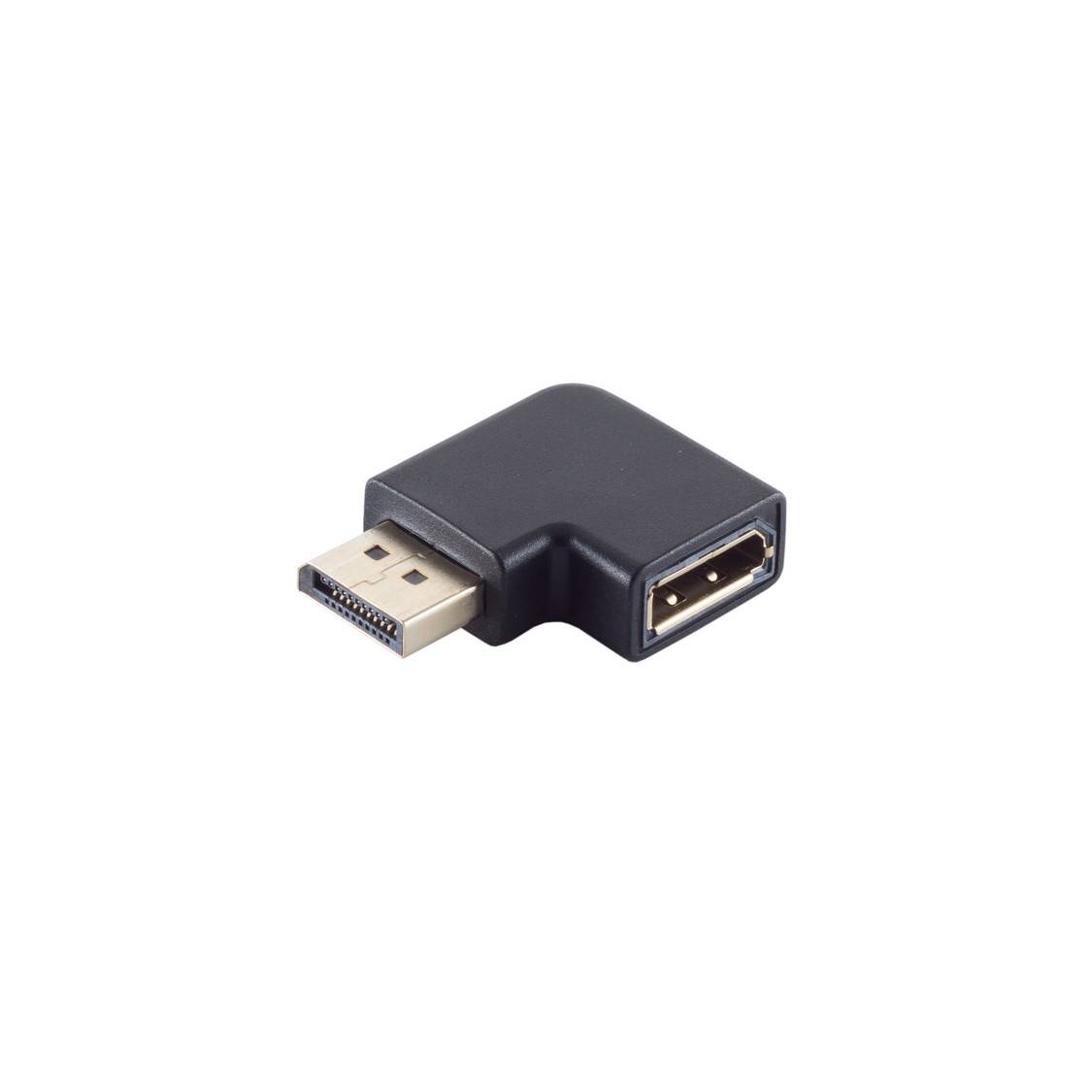 DisplayPort 1.4 Adapter DP Stecker Buchse 90° Winkel rechts 8K@60Hz UHD HDR10 HDCP 2.2 Schwarz-0