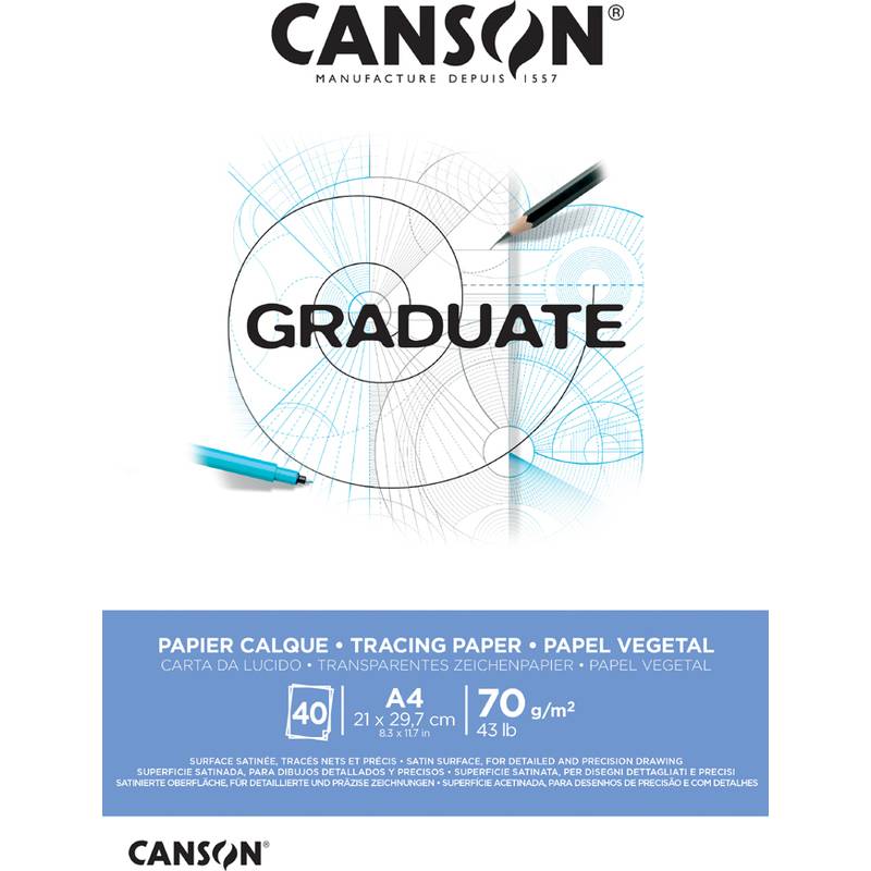 CANSON Transparentpapierblock GRADUATE, DIN A4, 70 g/qm-0