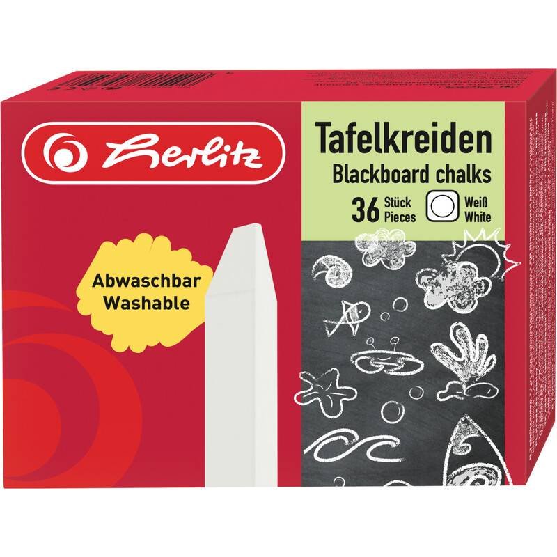herlitz Wandtafelkreide, weiß, 36er Karton-Etui-0