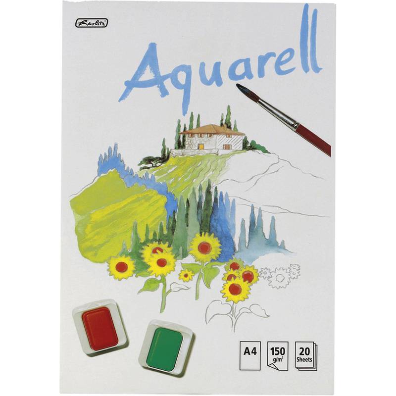 herlitz Aquarell-Block, 210 x 298 mm, Inhalt: 20 Blatt-0