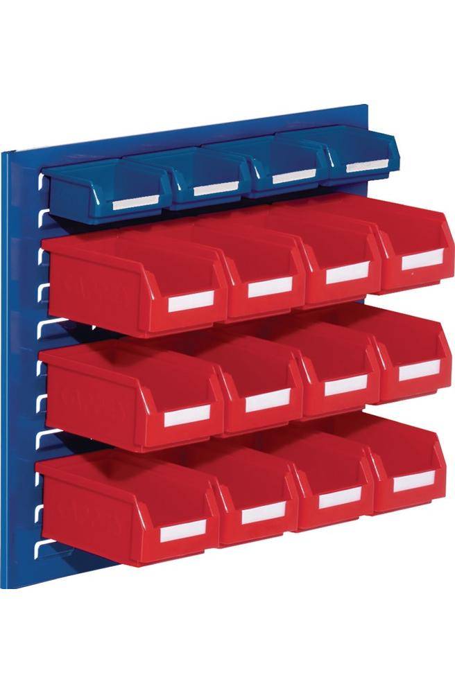 Sichtlagerkastenset H450xB500xT250mm Stahlblech/PE Ku.-beschichtung blau+rot-0