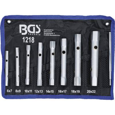 BGS technic Rohrsteckschlüssel-Satz | SW 6 x 7 - 20 x 22 mm | 9-tlg.