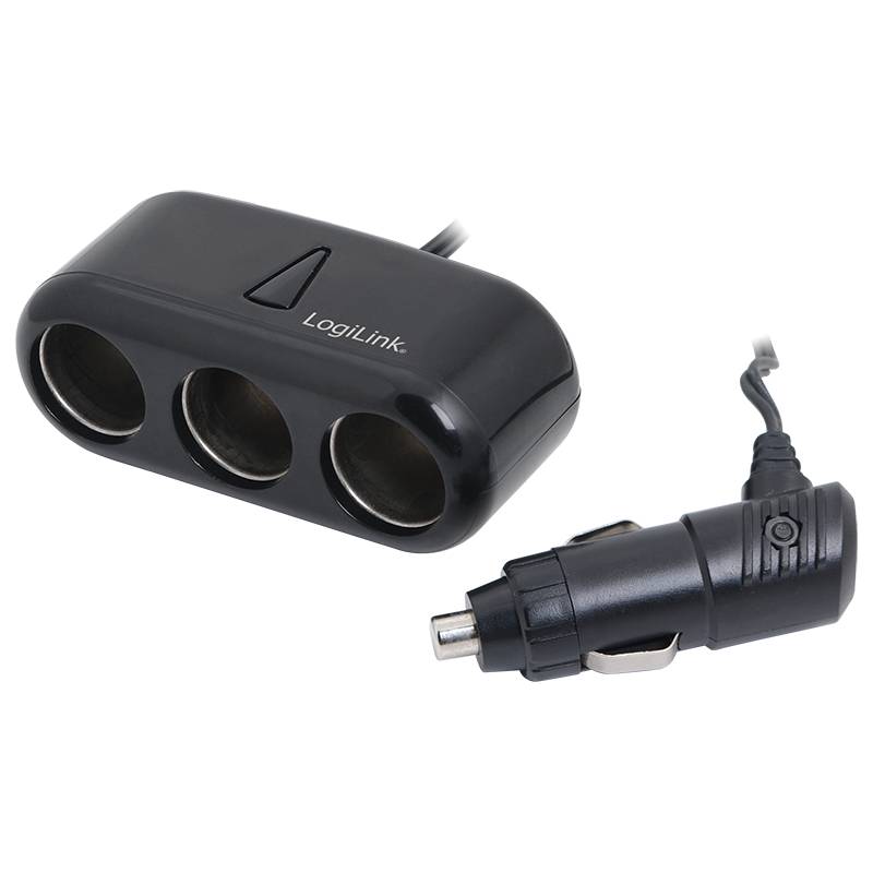 LogiLink 3-Port Car Charger Splitter with USB Port - Stromversorgungssplitter - 4 Ausgabeanschlussstellen (USB, Zigarett-4