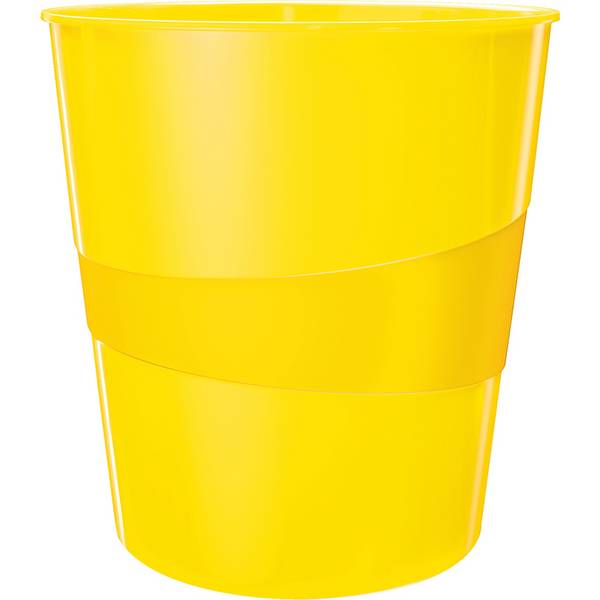 LEITZ Papierkorb WOW, aus Kunststoff, 15 Liter, gelb