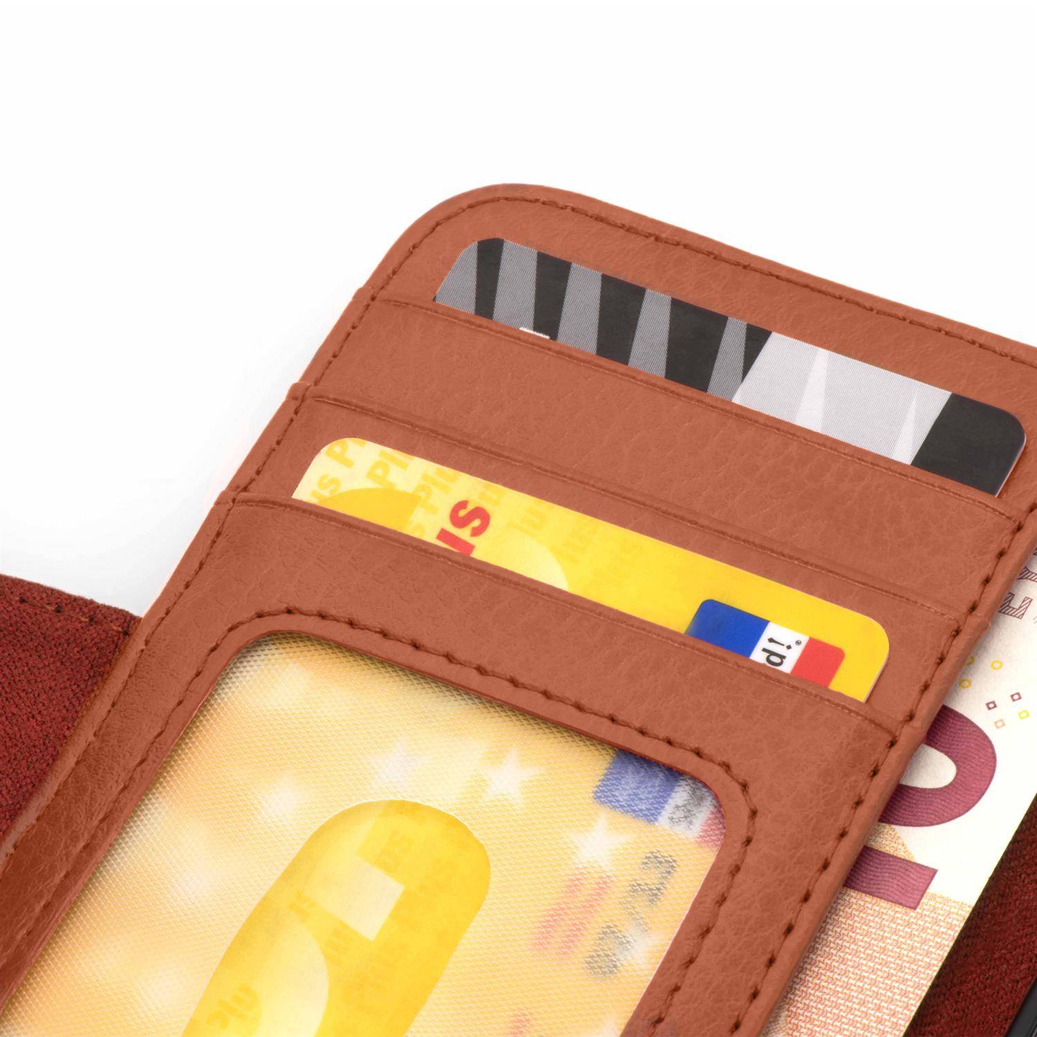 Cadorabo Hülle für Apple iPhone 13 PRO MAX in Braun Backcover Handy Schutz Hülle Book Case Booklet Kartenfächer-1