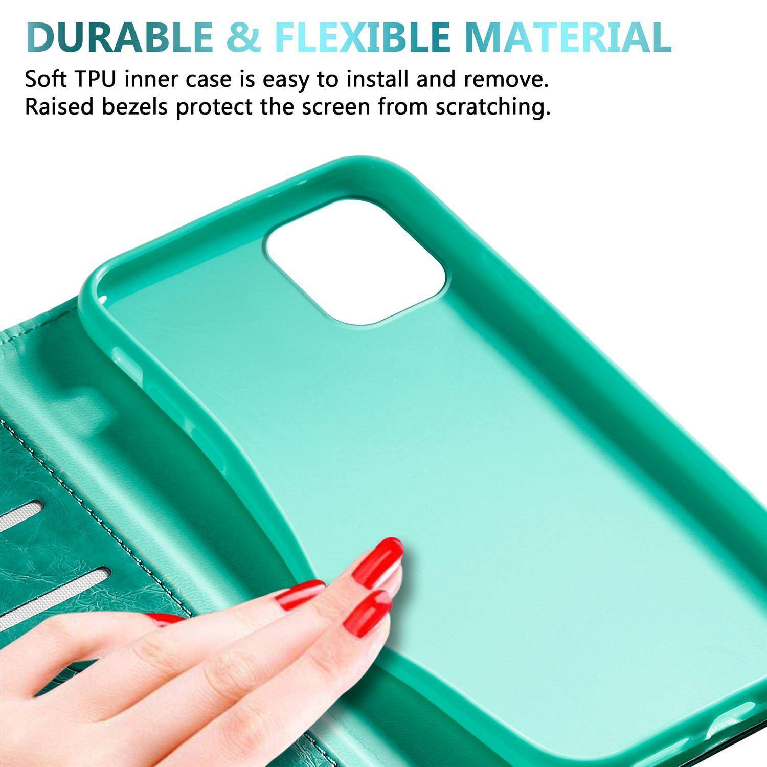 Cadorabo Hülle für Apple iPhone 11 PRO MAX Schutzhülle in Türkis Handyhülle Etui Cover Case Standfunktion-1