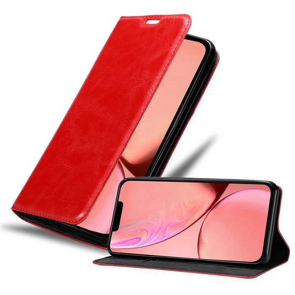 Cadorabo Hülle für Apple iPhone 13 Schutz Hülle in Rot Handyhülle Etui Case Cover Magnetverschluss