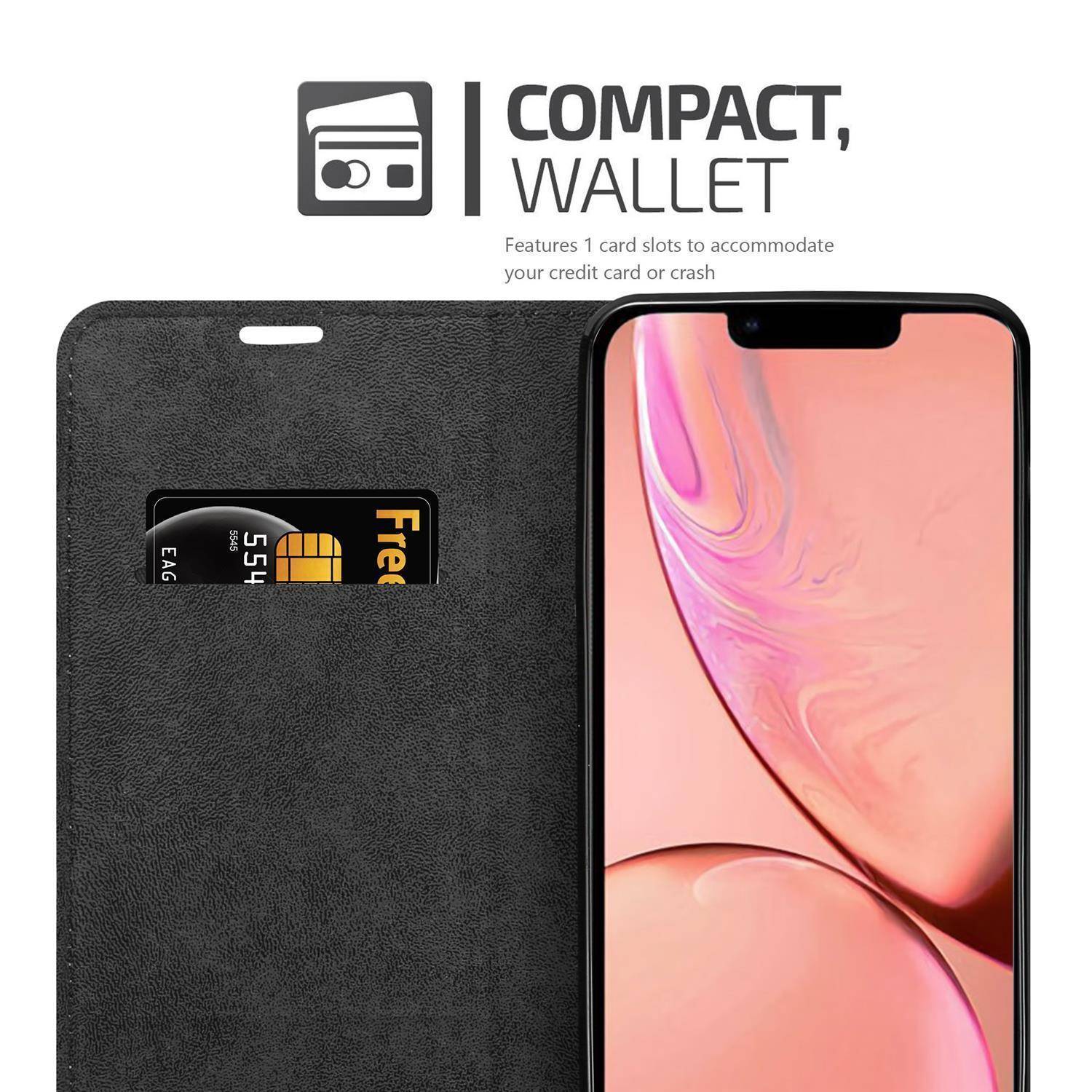 Cadorabo Hülle für Apple iPhone 13 Schutz Hülle in Schwarz Handyhülle Etui Case Cover Magnetverschluss-3
