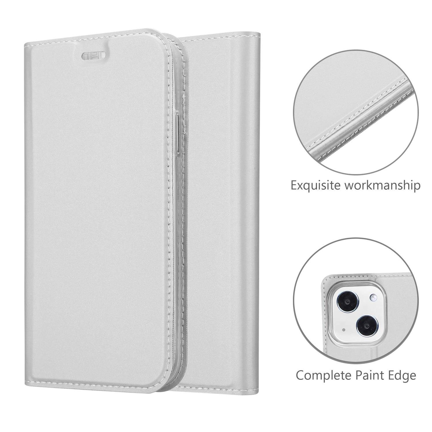 Cadorabo Handyhülle für Apple iPhone 13 Schutz Hülle in Silber Cover Etui Book Case Booklet-1
