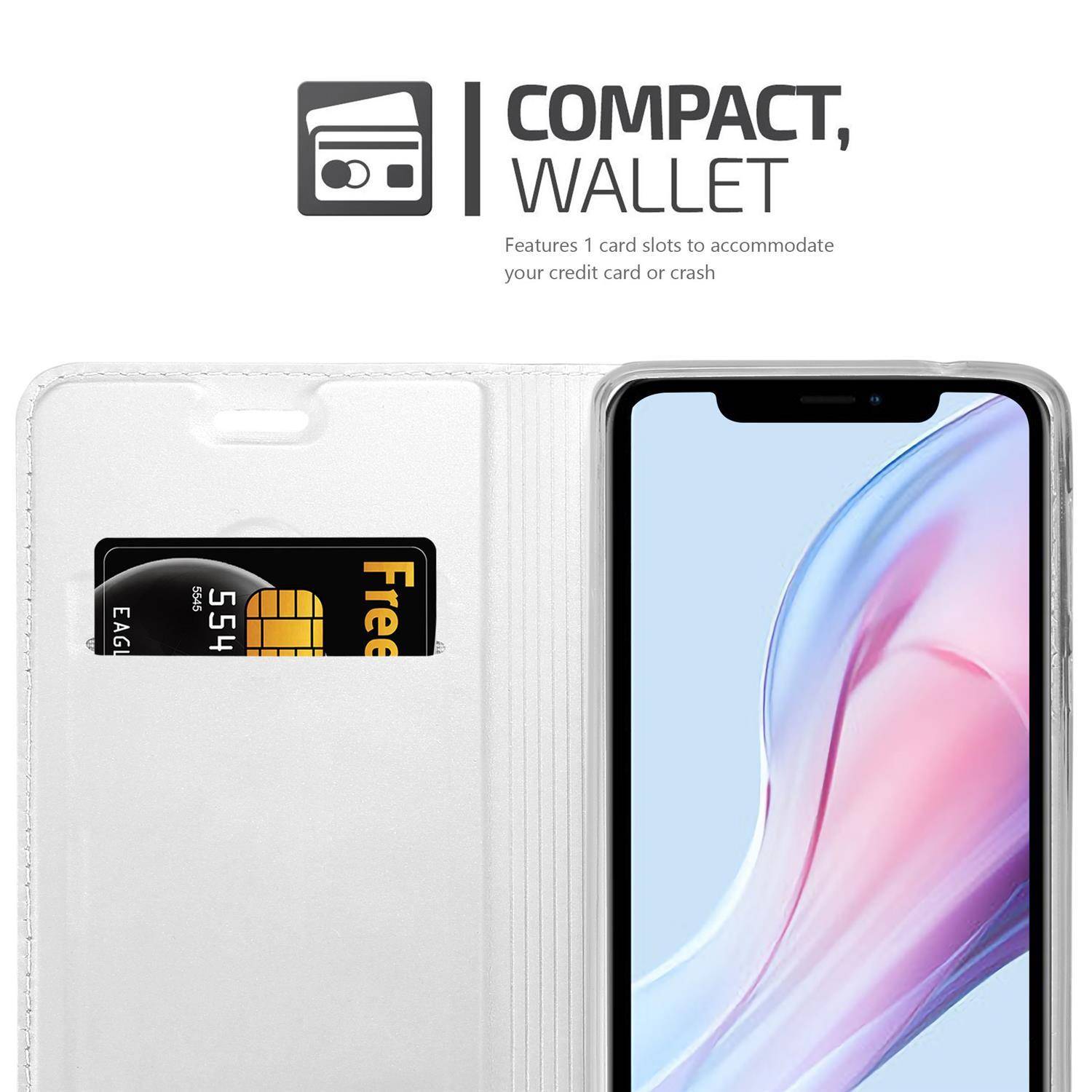 Cadorabo Handyhülle für Apple iPhone 13 Schutz Hülle in Silber Cover Etui Book Case Booklet-2