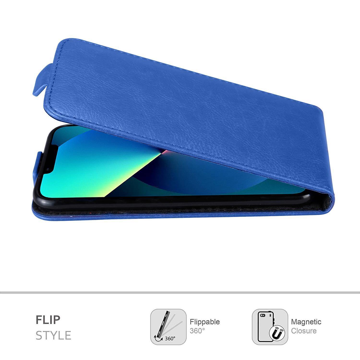 Cadorabo Hülle für Apple iPhone 13 Schutzhülle in Blau Flip Handyhülle Case Cover Etui Kunstleder-3