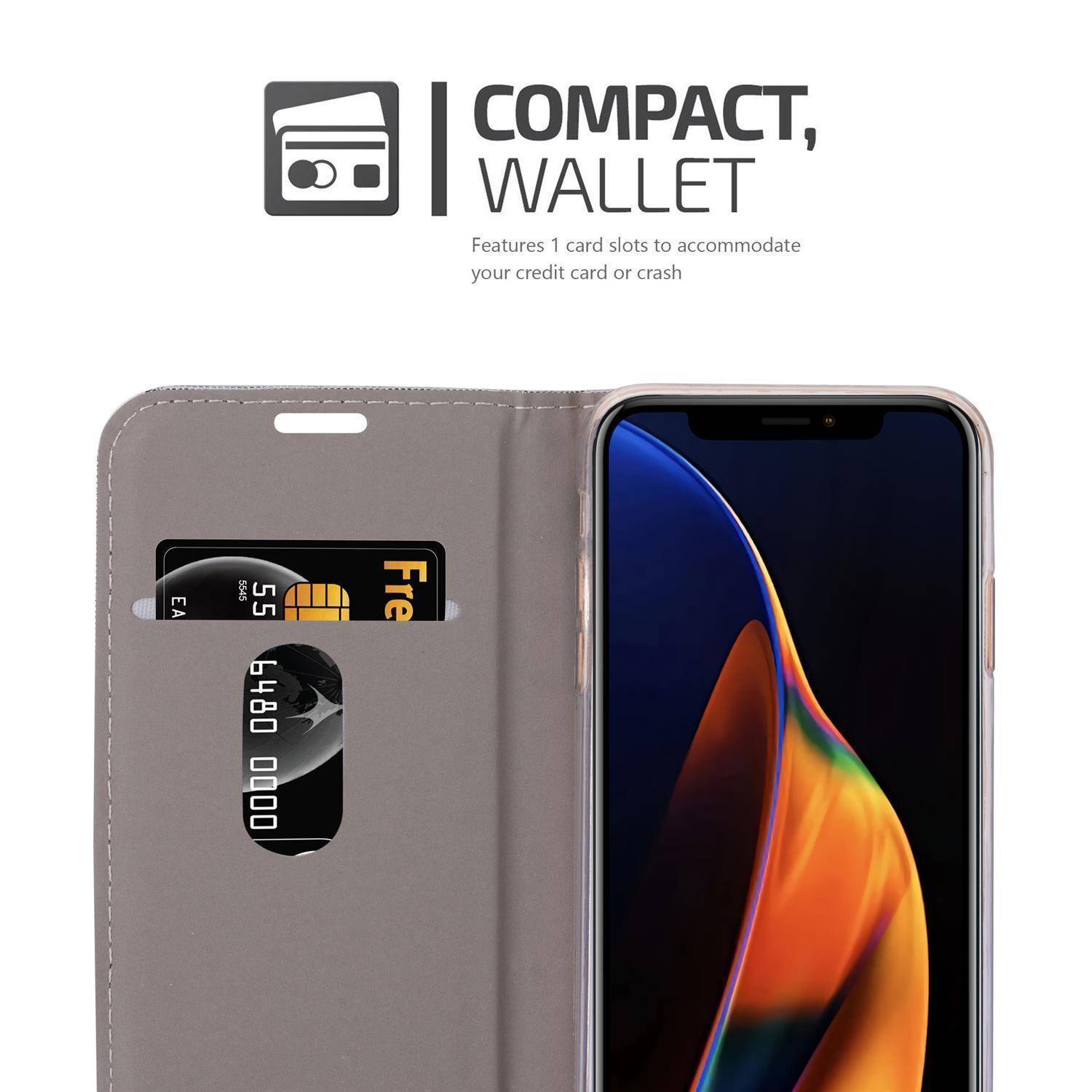 Cadorabo Hülle für Apple iPhone 13 Schutzhülle in Grau Handy Hülle Etui Book Case Cover-2