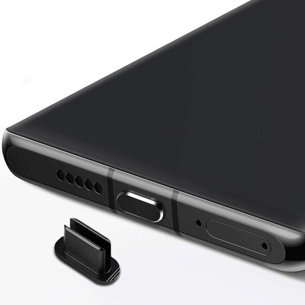 Cadorabo Schutzkappe für USB C in Schwarz Staub Schutz Stecker Stöpsel Staubdicht