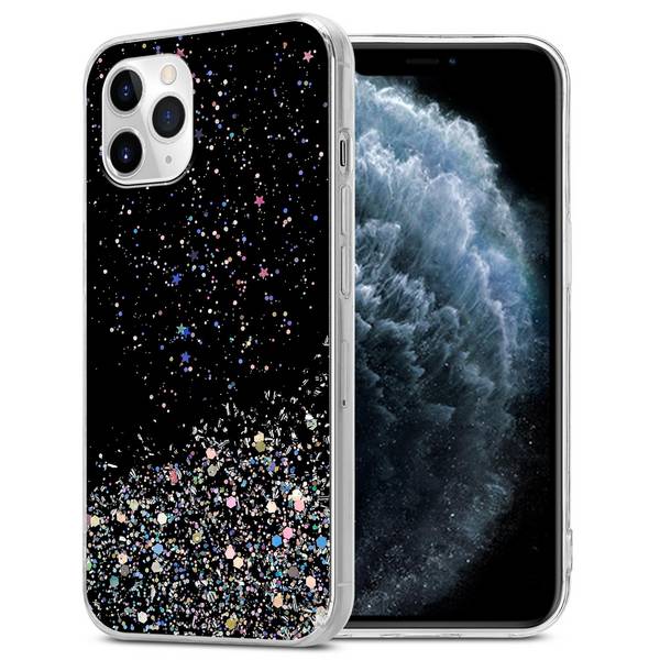 Cadorabo Hülle für Apple iPhone 11 Schutz Hülle in Schwarz Handyhülle TPU Etui Glitter Cover Case Glitzer