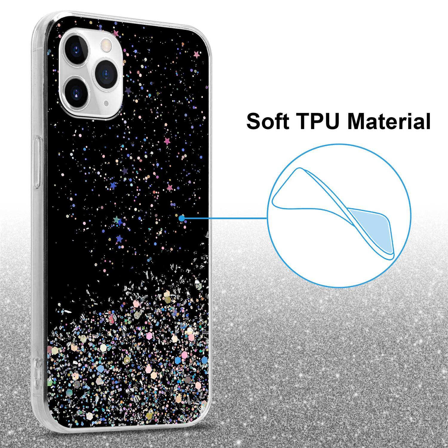 Cadorabo Hülle für Apple iPhone 11 Schutz Hülle in Schwarz Handyhülle TPU Etui Glitter Cover Case Glitzer-3