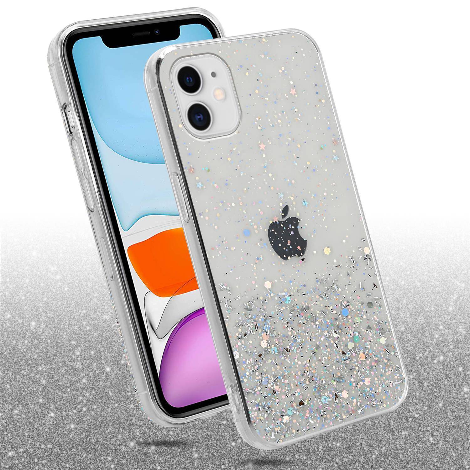 Cadorabo Hülle für Apple iPhone 11 PRO MAX Schutz Hülle in Transparent Handyhülle TPU Etui Glitter Cover Case Glitzer-1