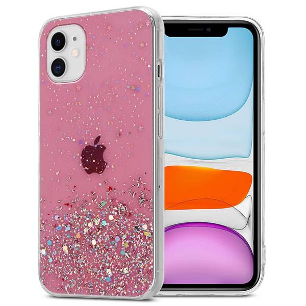 Cadorabo Hülle für Apple iPhone 11 PRO Schutz Hülle in Rosa Handyhülle TPU Etui Glitter Cover Case Glitzer