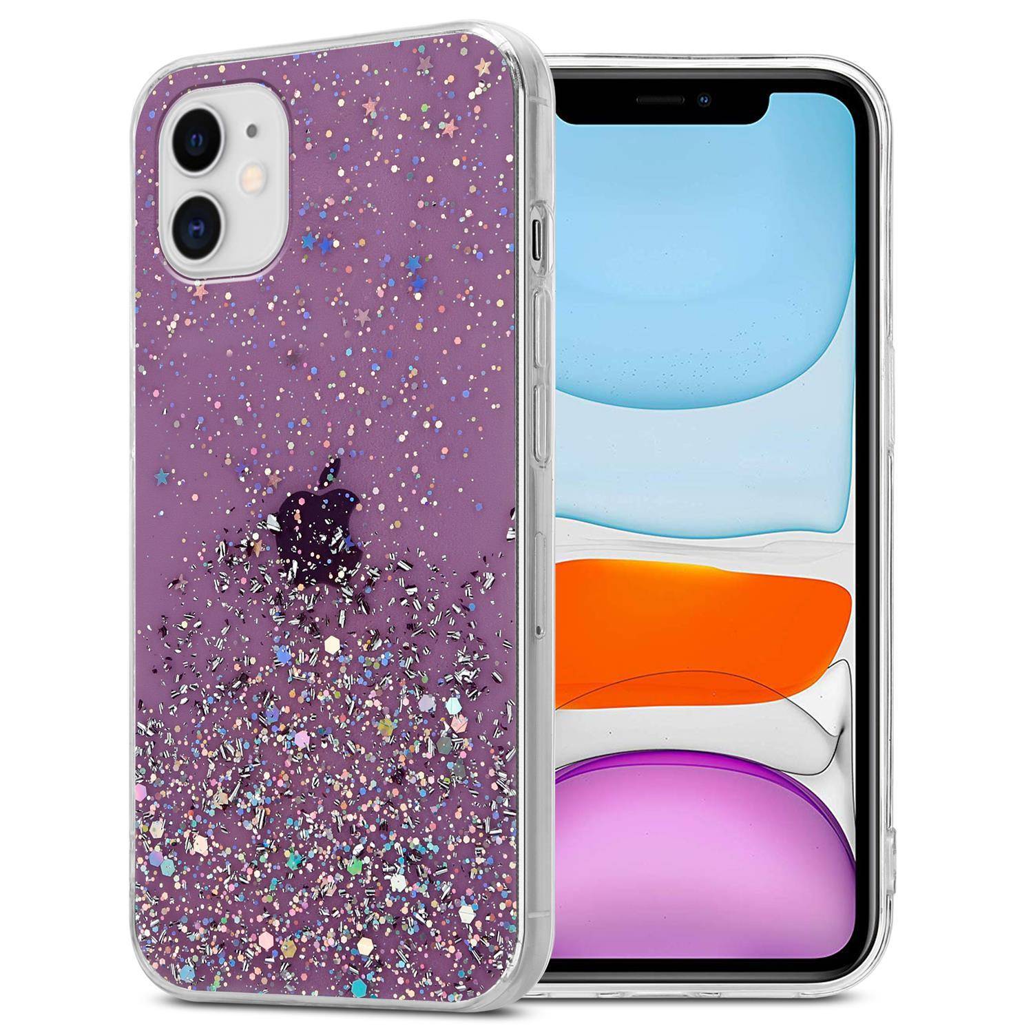 Cadorabo Hülle für Apple iPhone 11 PRO MAX Schutz Hülle in Lila Handyhülle TPU Etui Glitter Cover Case Glitzer-0
